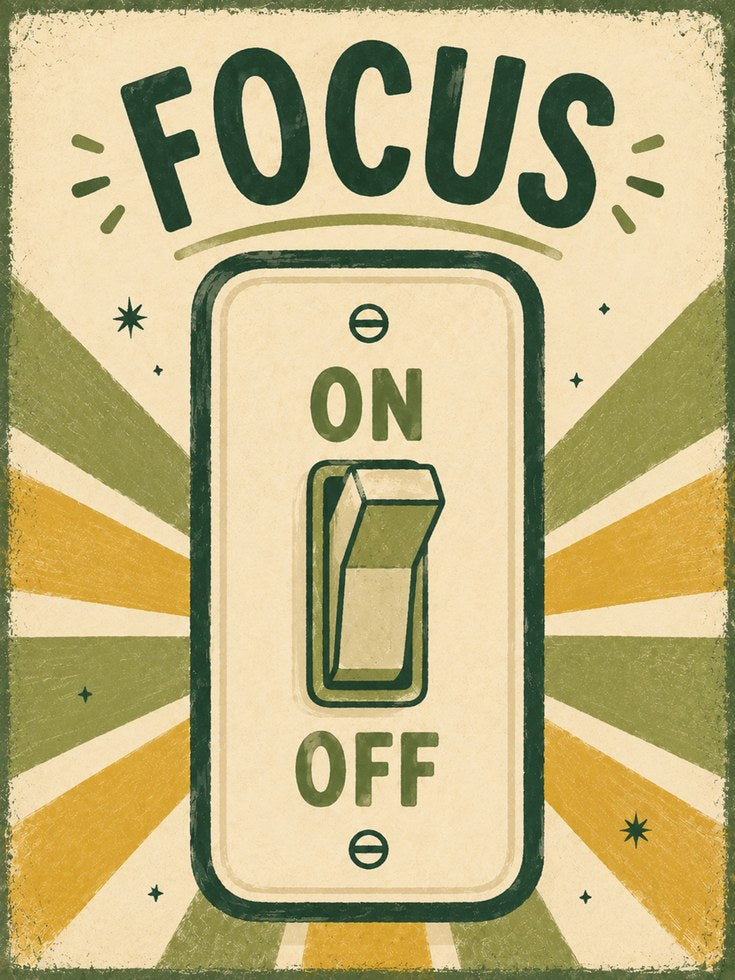 Focus Wall Art – Retro Motivational Print - artwork on paper