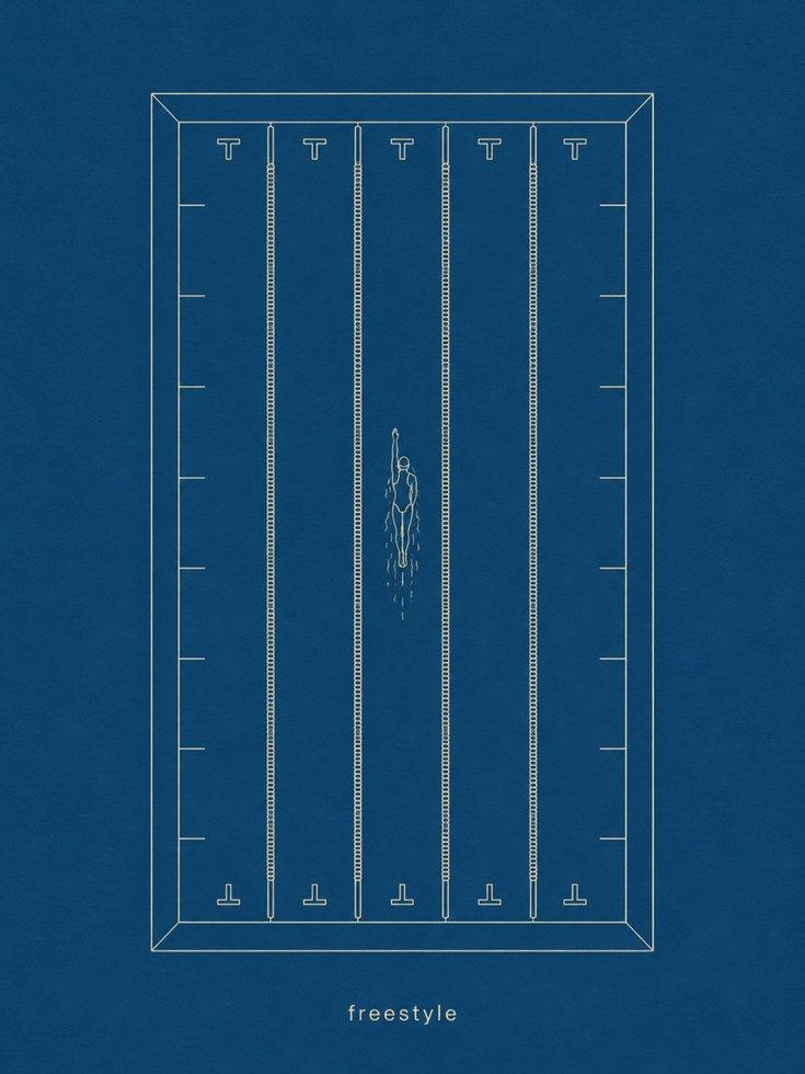 Swimming Pool Wall Art – Freestyle Print - artwork on paper