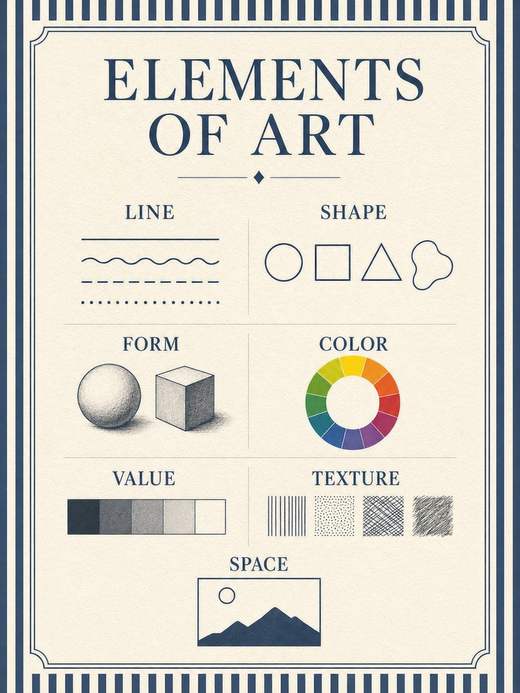Elements of Art Print – Vintage Classroom Decor - artwork on paper