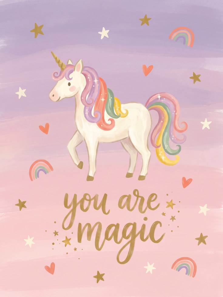 Whimsical Unicorn Print - artwork on paper