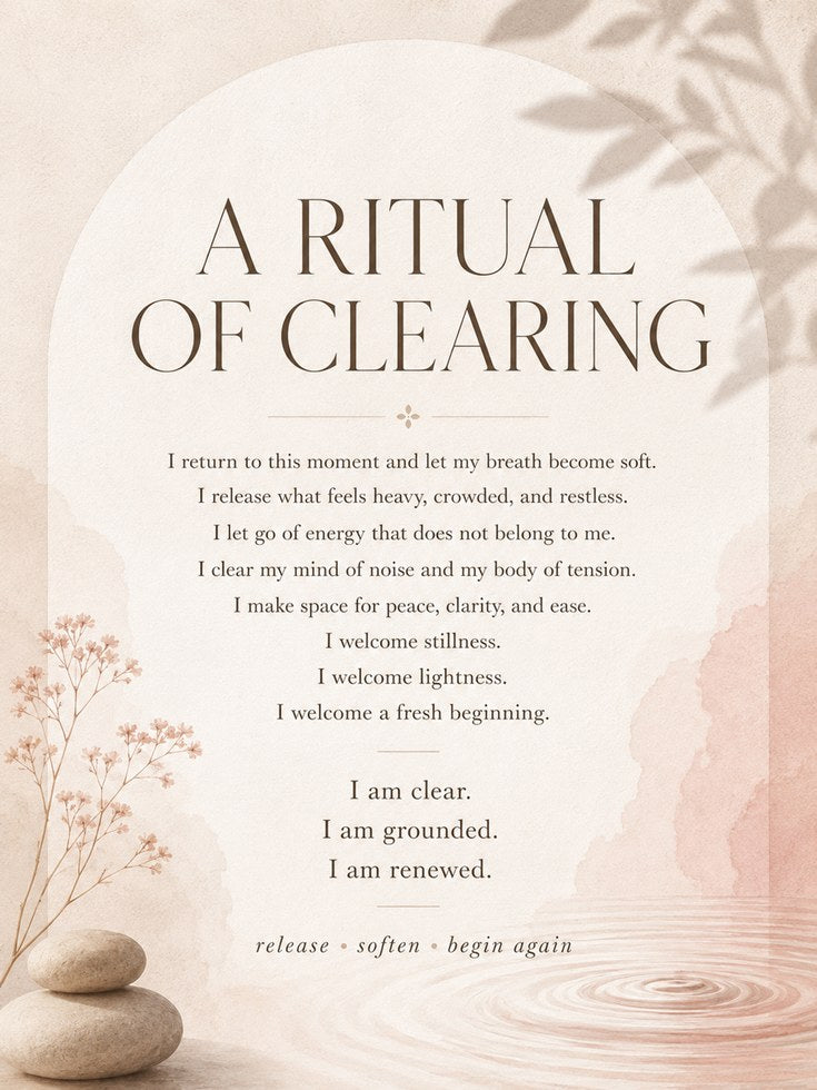 A Ritual of Clearing Art Print: Mindfulness Typography Poster - artwork on paper