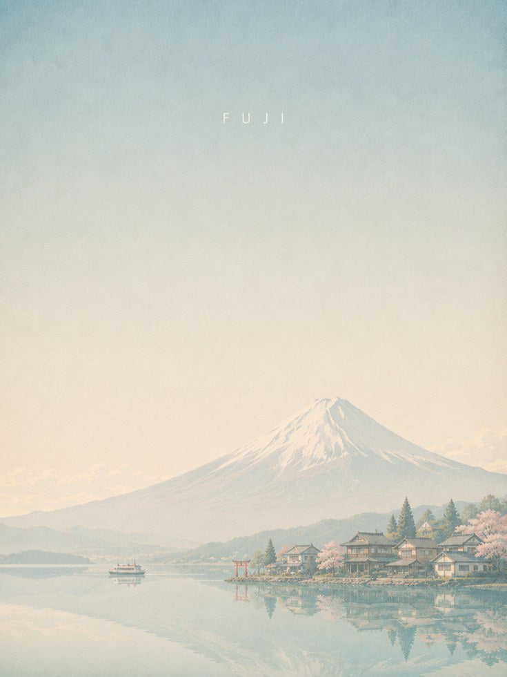 Mount Fuji Wall Art – Japanese Landscape Print - artwork on paper