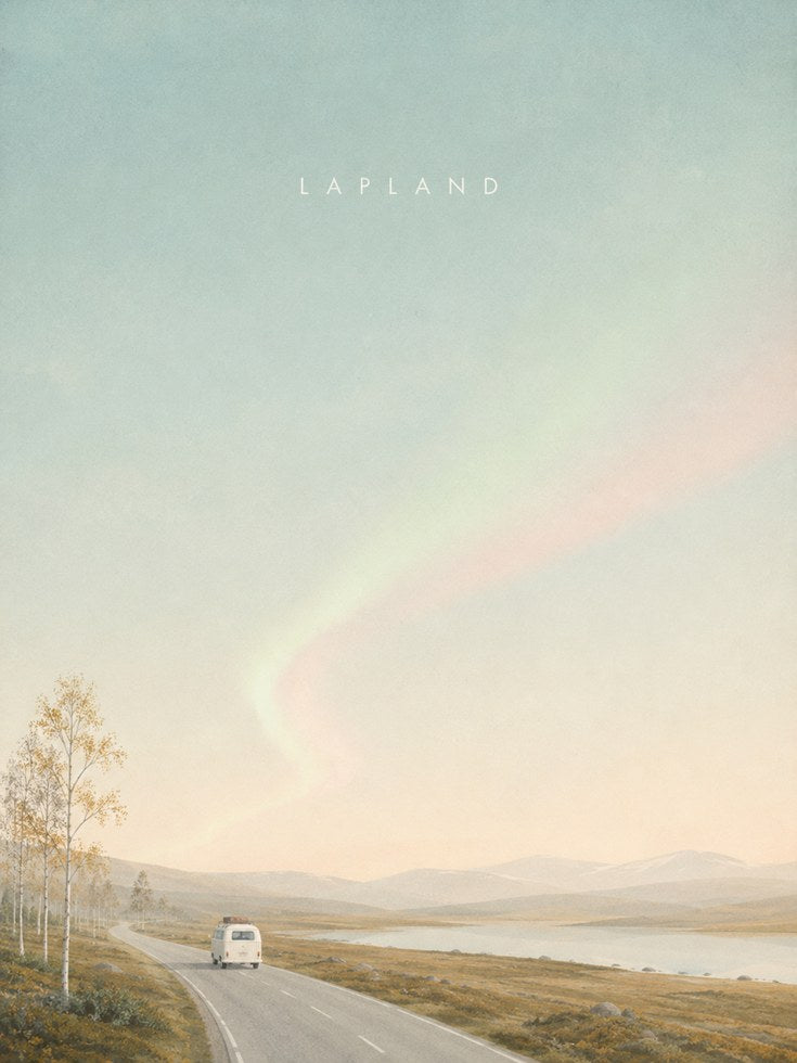 Lapland Travel Poster - artwork on paper