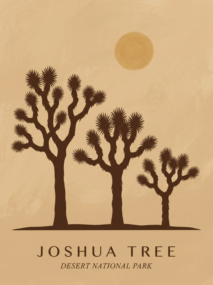 Joshua Tree National Park Poster: Minimalist Boho Art (Multiple Sizes) - artwork on paper