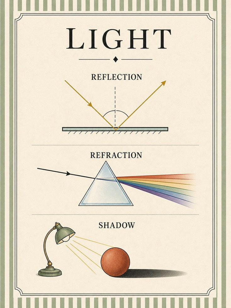 Science Wall Art – Light Physics Poster - artwork on paper