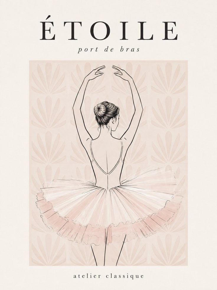 Ballet Dancer Line Art Print - artwork on paper