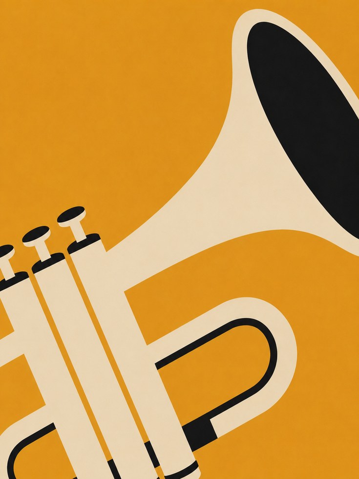 Trumpet Wall Art – Jazz Music Print - artwork on paper