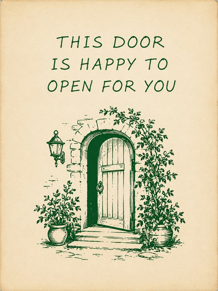 Cottagecore Door Art Print - artwork on paper