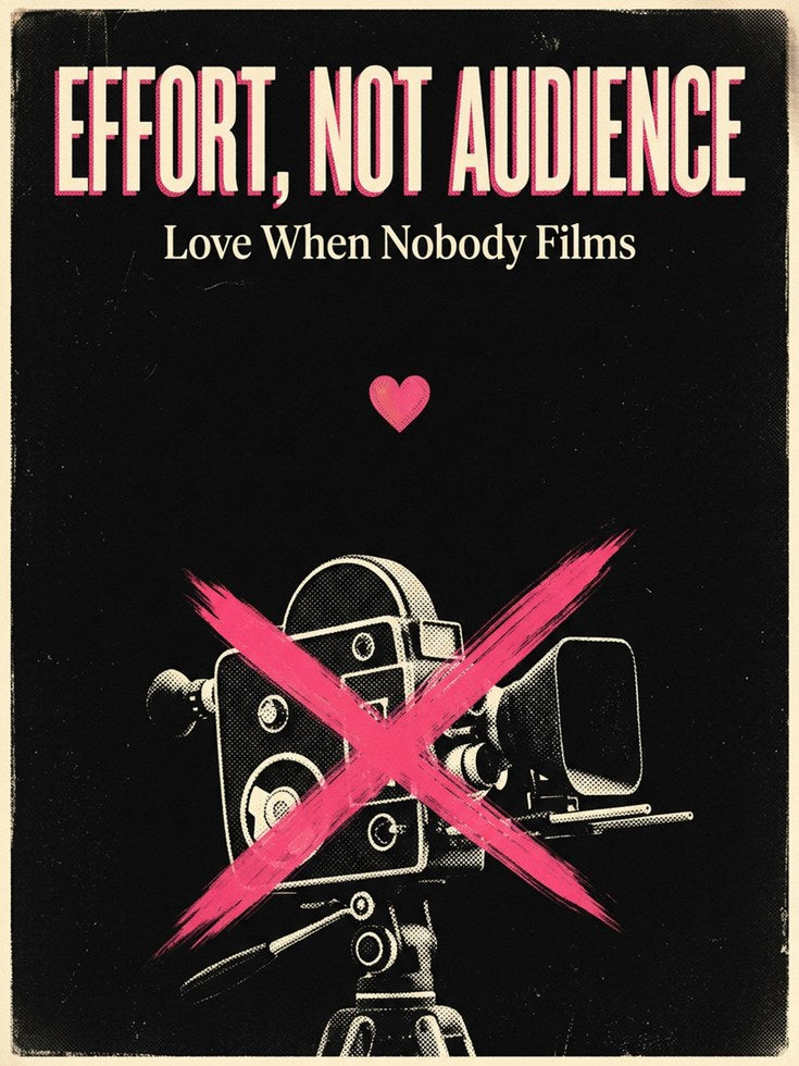 Effort Not Audience Typography Poster: Vintage Film Camera Design - artwork on paper