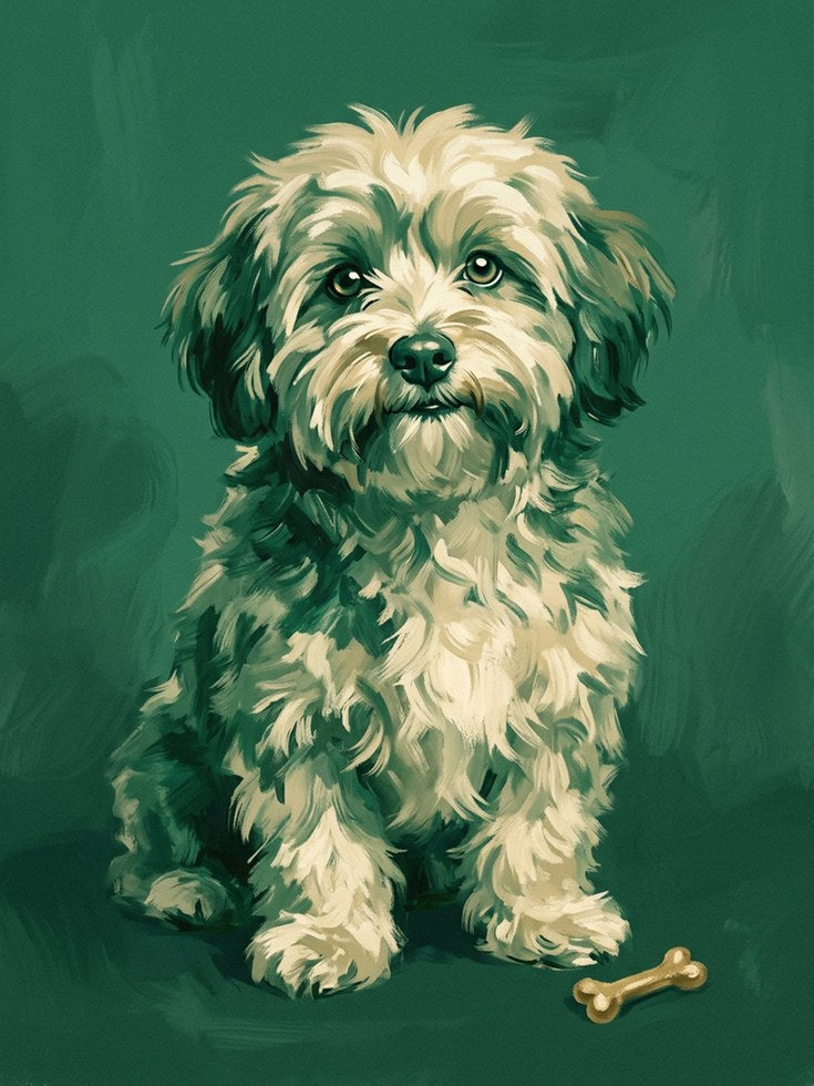 Dog Portrait Print — Vintage Style Pet Illustration - artwork on paper