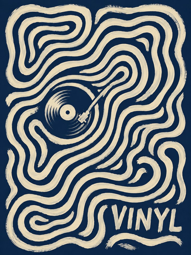 Vinyl Record Wall Art – Music Lover Print - artwork on paper