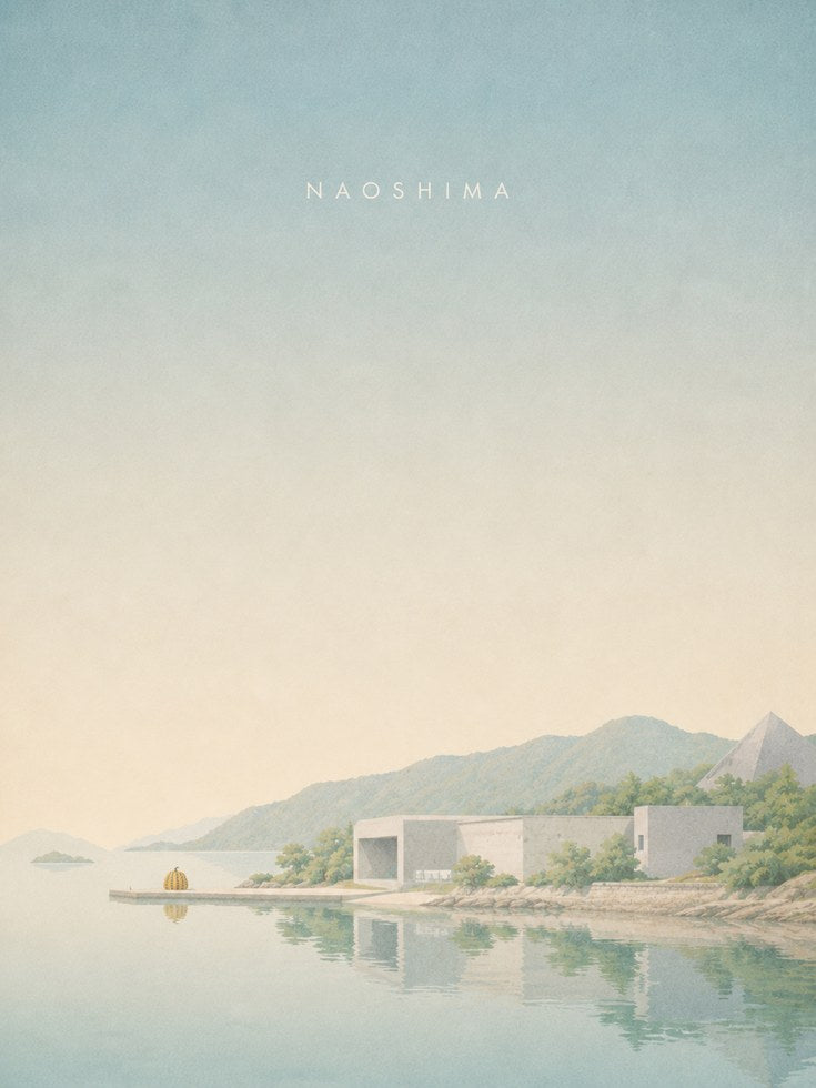 Naoshima Island Architecture Print: Minimalist Japanese Landscape - artwork on paper
