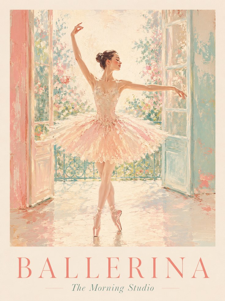 Ballerina Wall Art – Ballet Dancer Print - artwork on paper