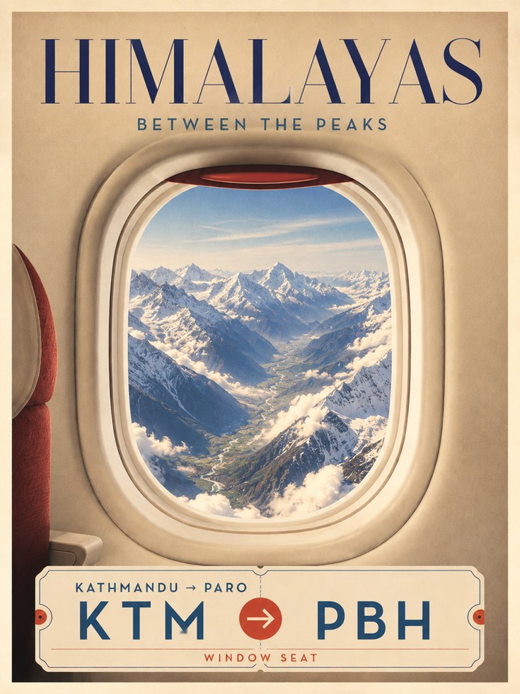 Himalayas Travel Poster - artwork on paper