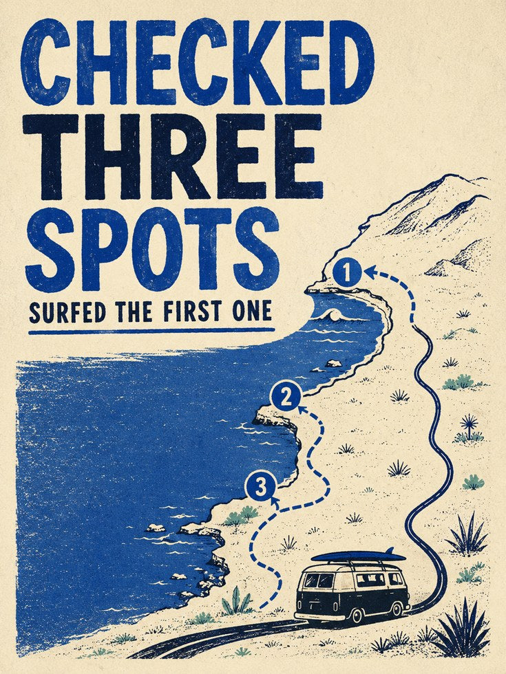 Surf Travel Poster – Coastal Map Wall Art - artwork on paper