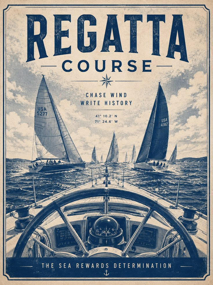 Sailing Wall Art – Nautical Regatta Poster - artwork on paper