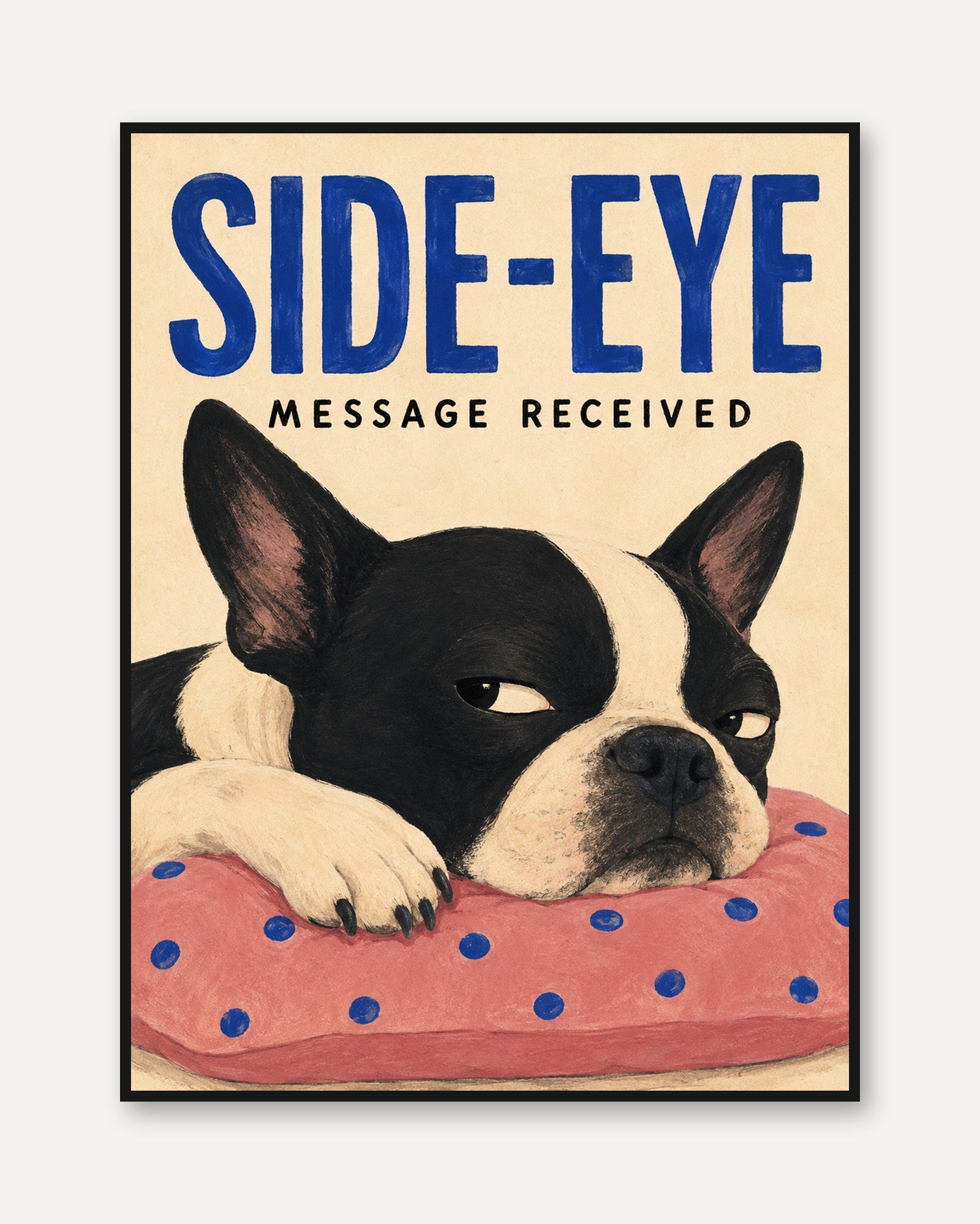 Funny Dog Poster - framed