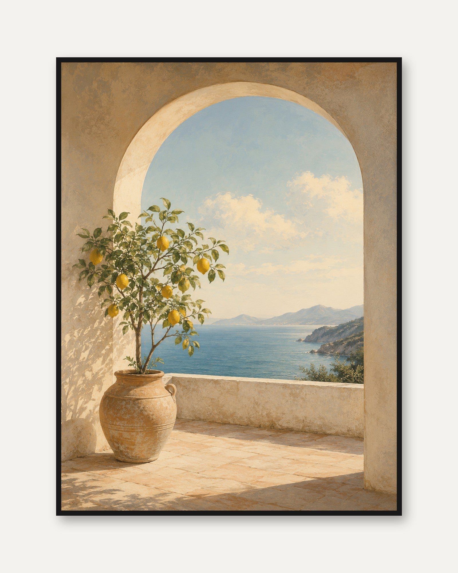 Mediterranean Coast Wall Art - framed