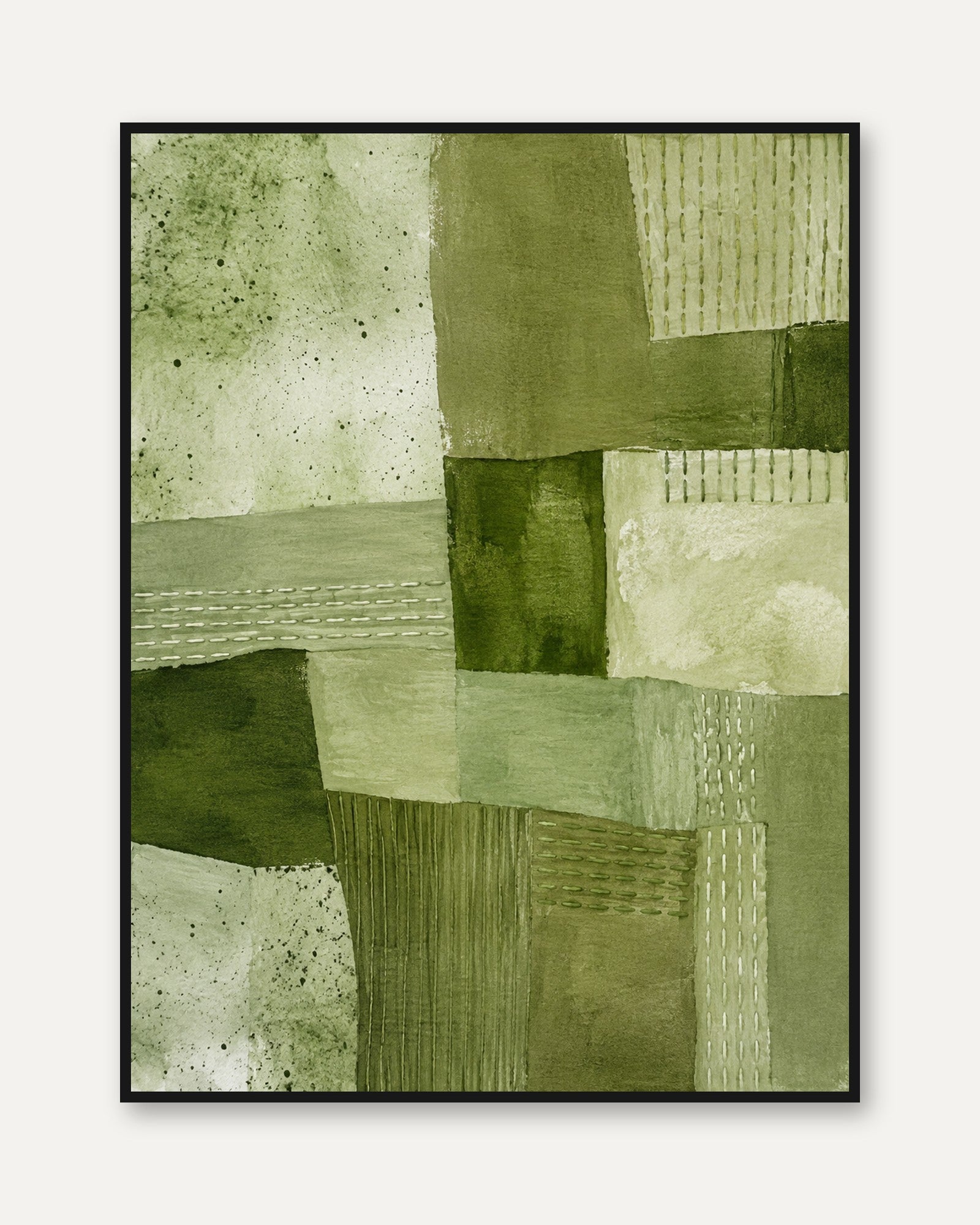 Green Abstract Wall Art - framed