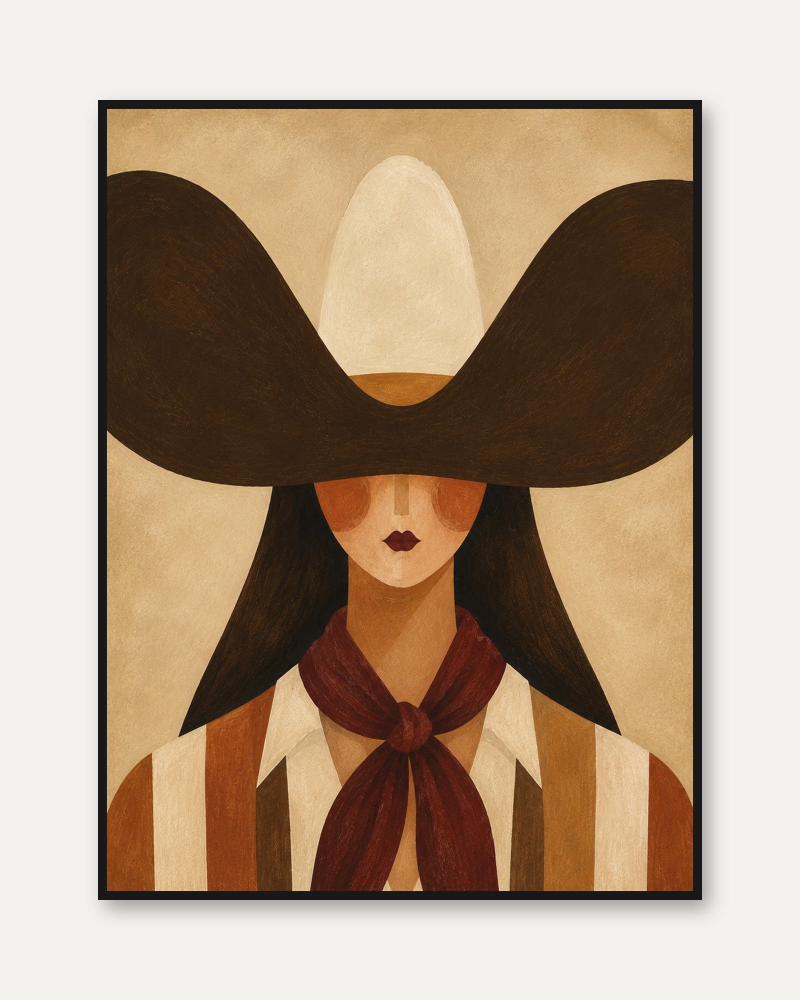 Minimalist Woman Portrait – Fashion Wall Art - framed