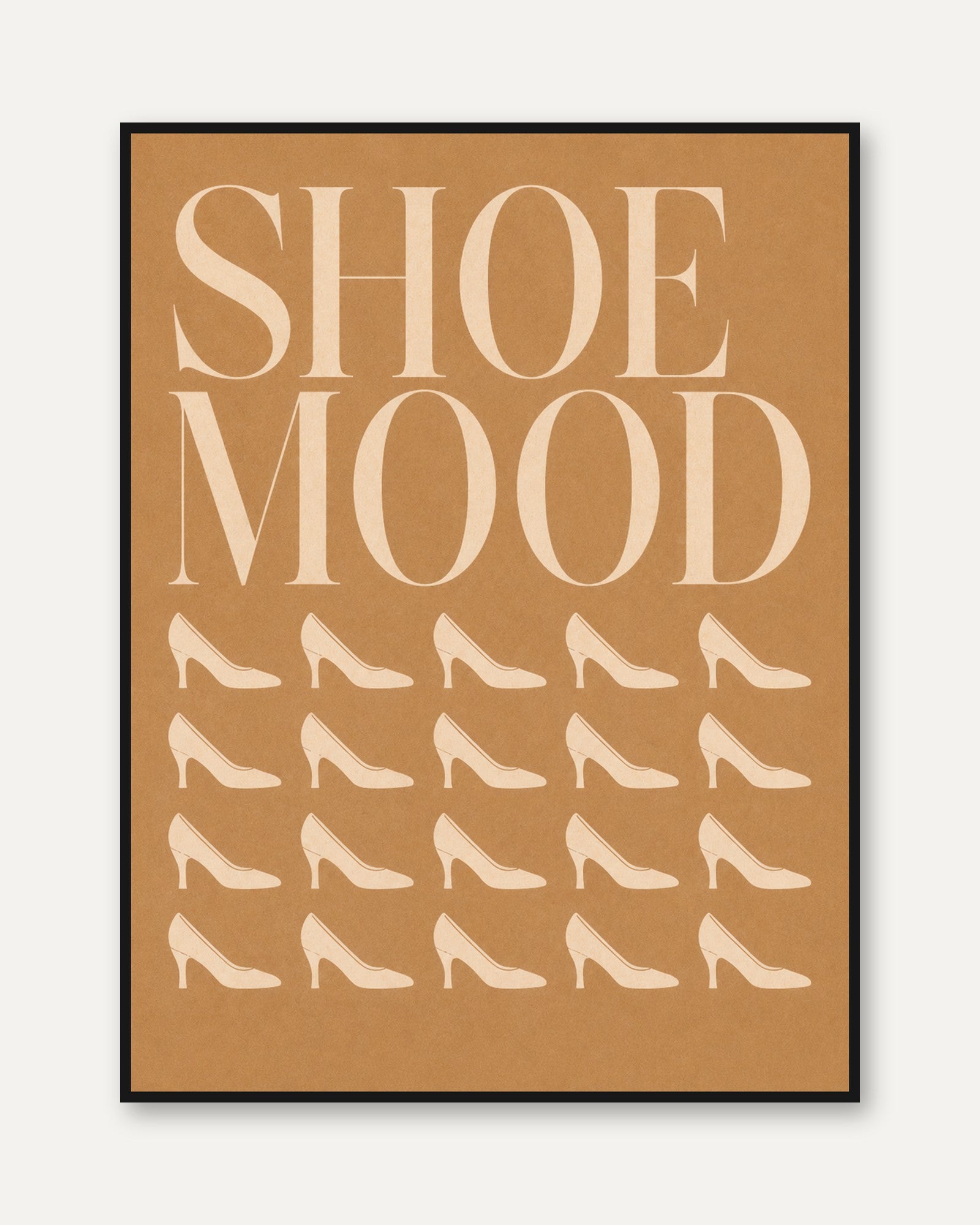 Shoe Mood Wall Art – Retro Typography - framed