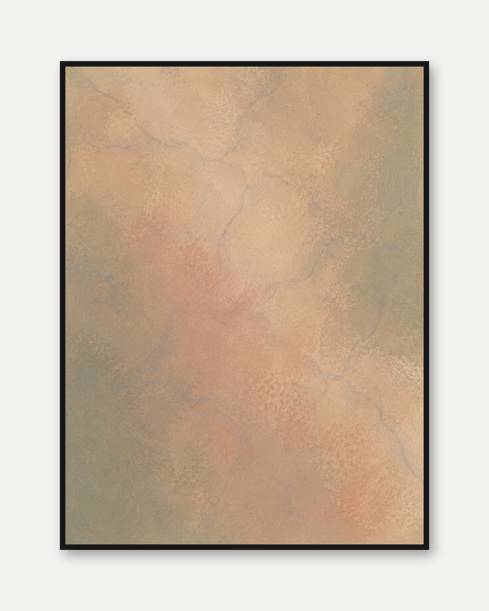 Neutral Abstract Wall Art – Soft Minimalist Print - framed