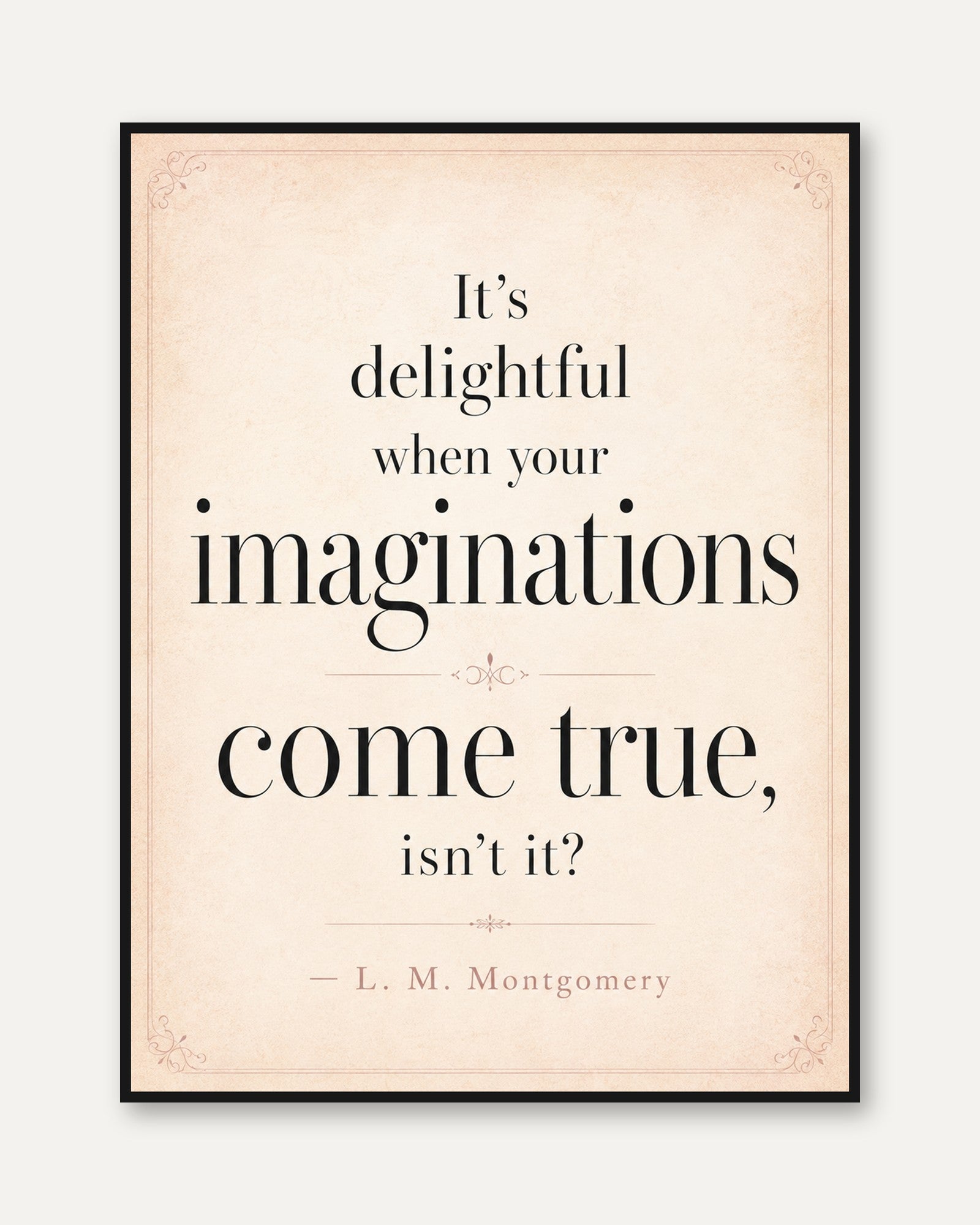 Imagination Quote Print – Literary Wall Art - framed