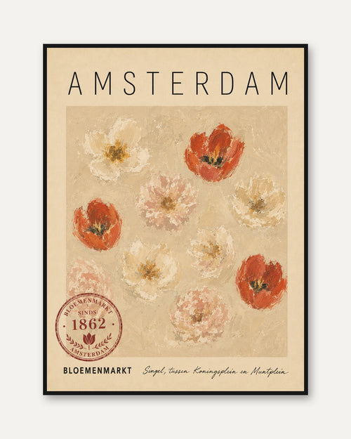Amsterdam Travel Poster - framed