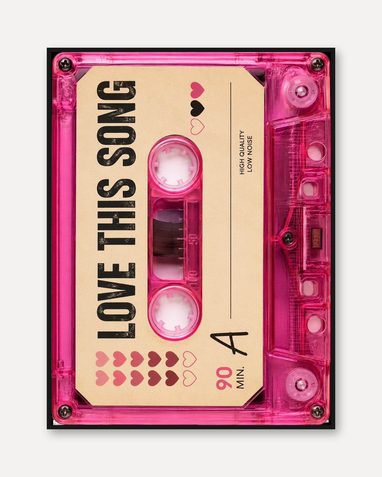Retro Cassette Tape Print - framed