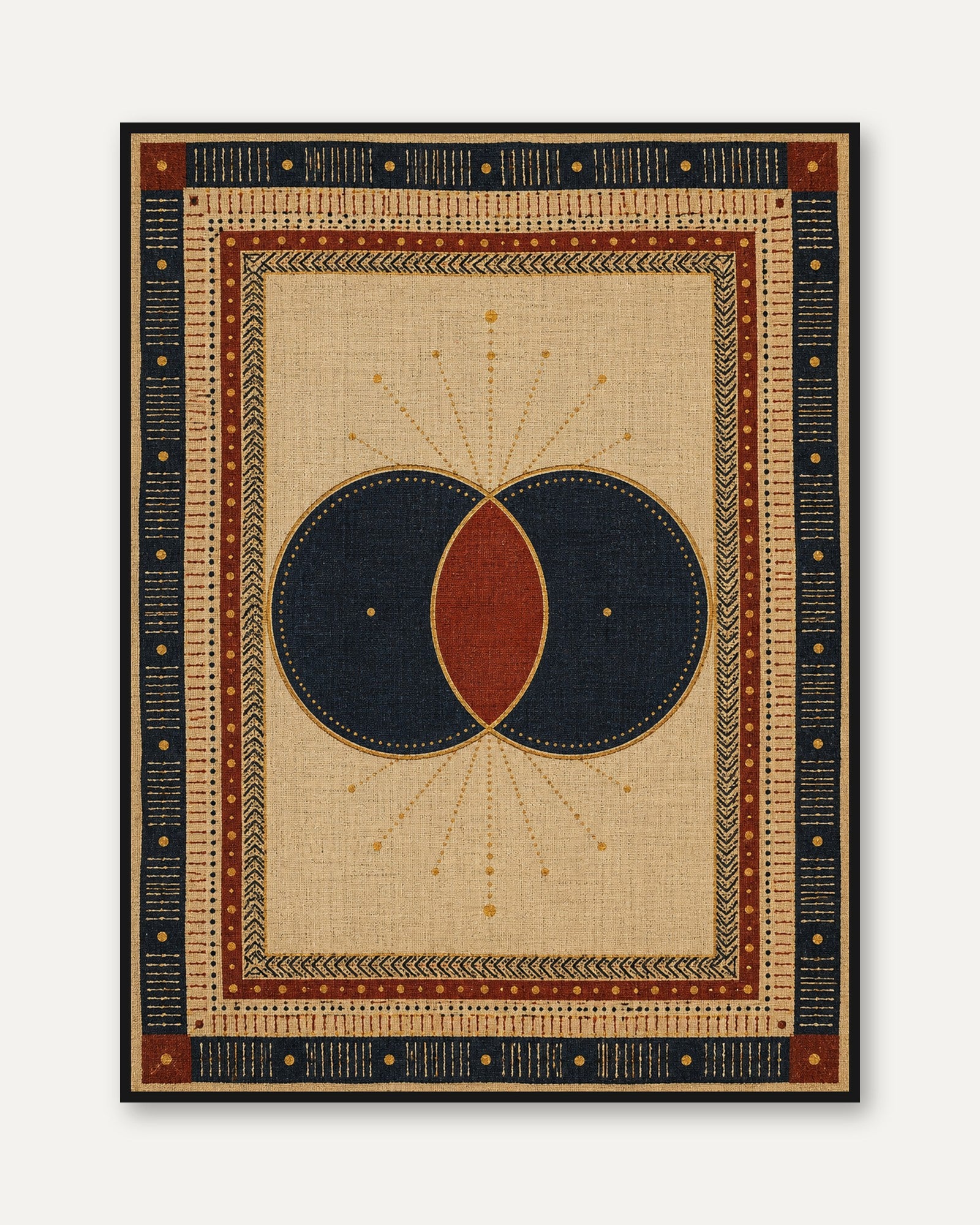 Geometric Folk Art Print - framed