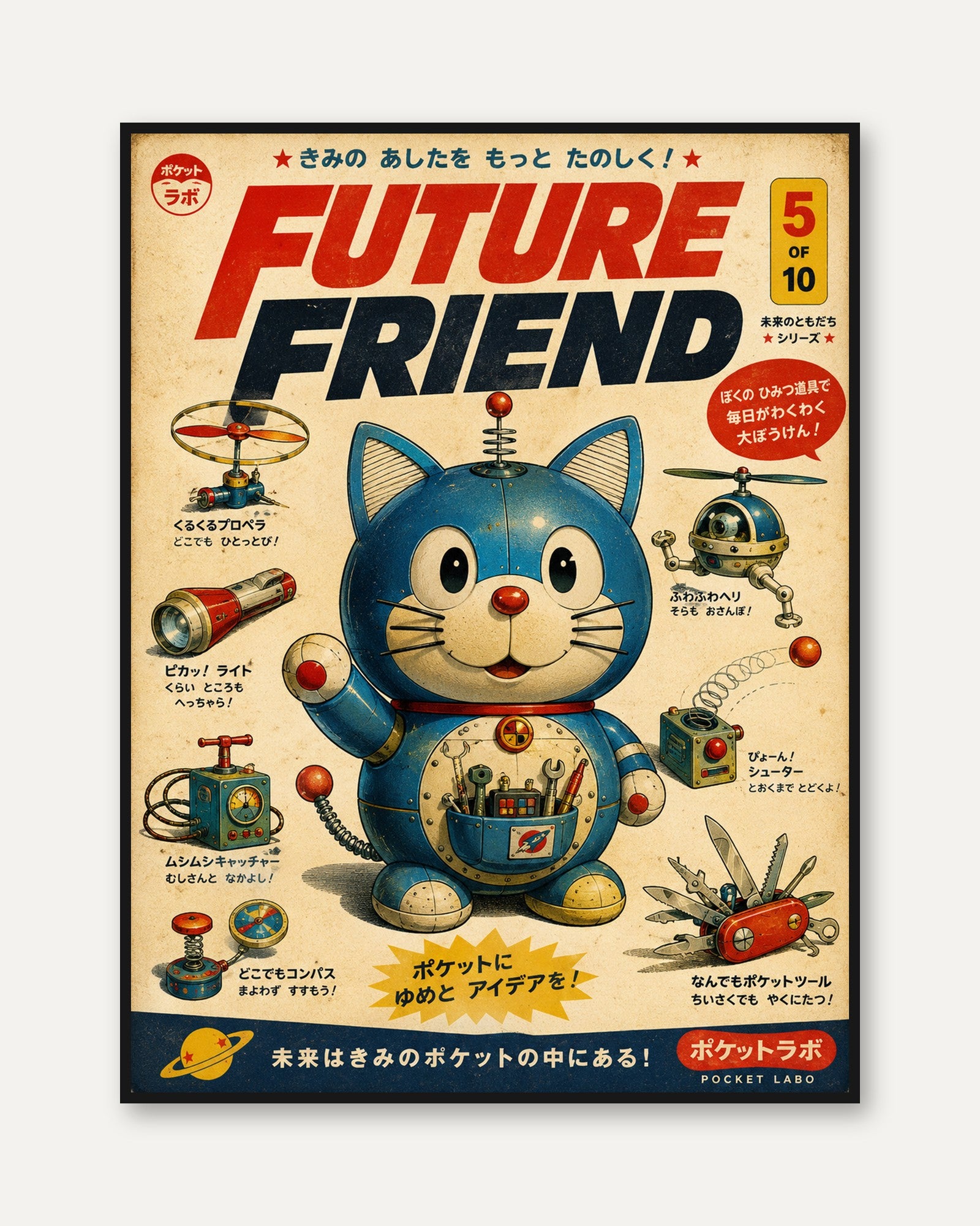 Retro Robot Wall Art - framed