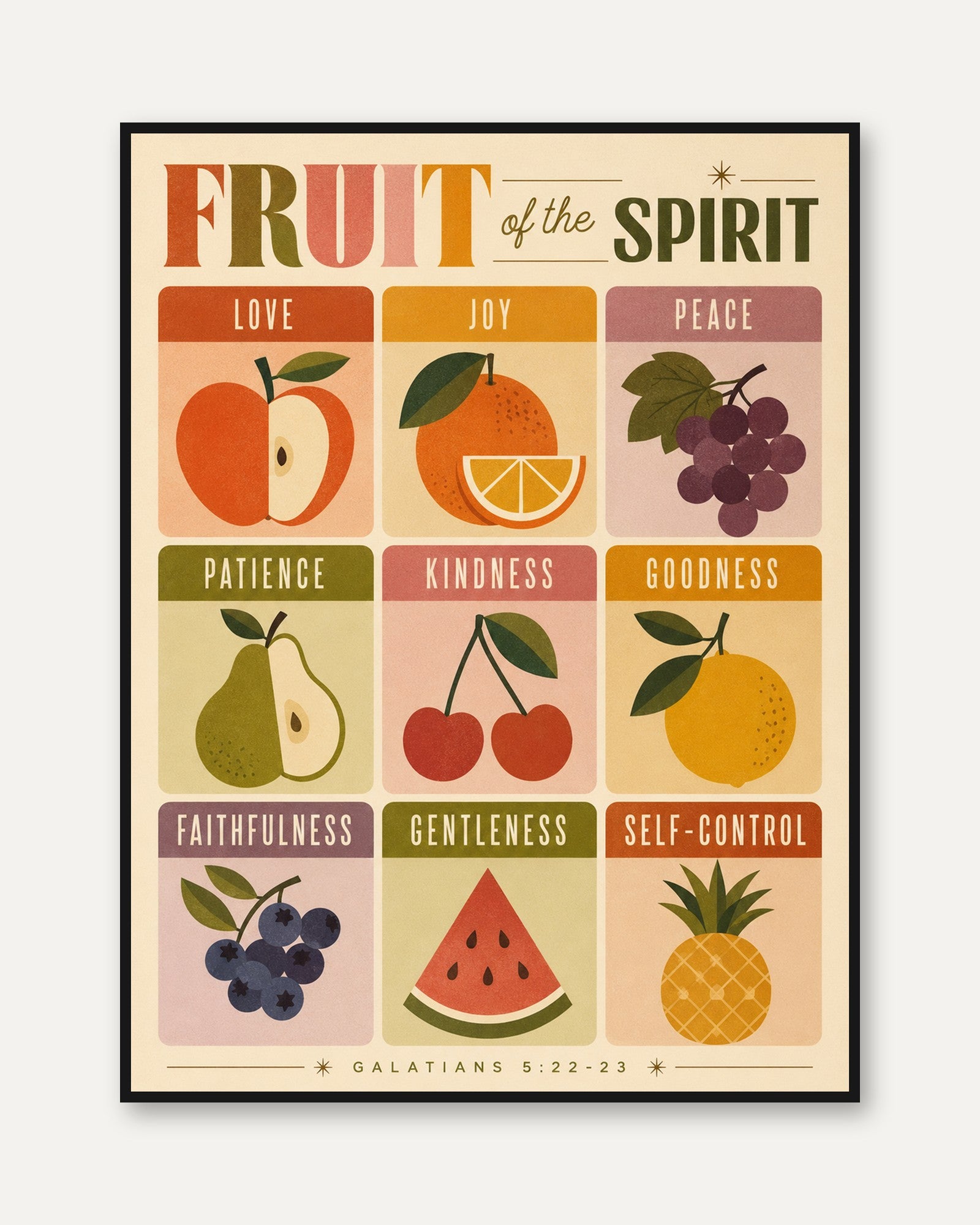 Christian Wall Art: Fruit of the Spirit - framed