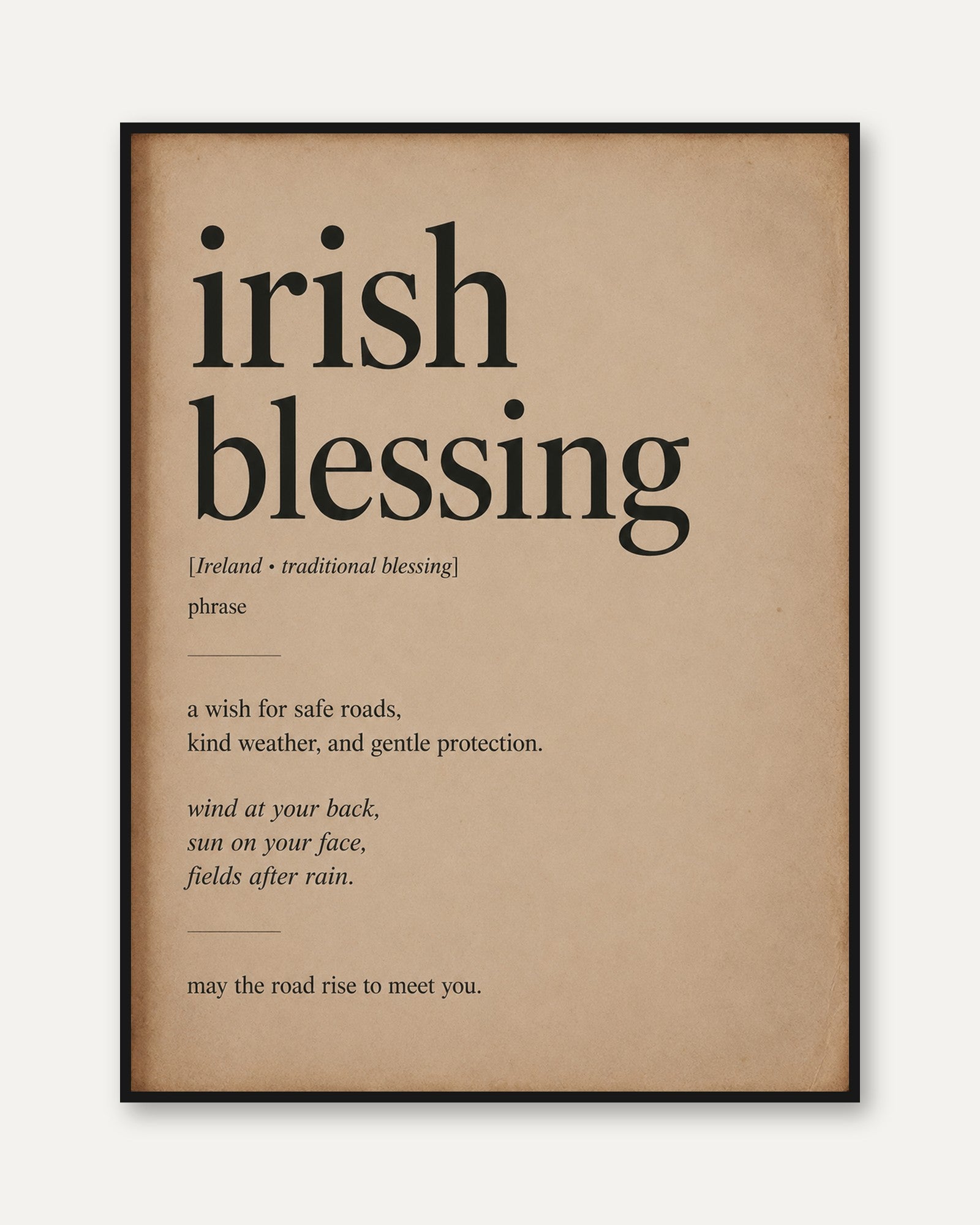 Irish Blessing Print - framed