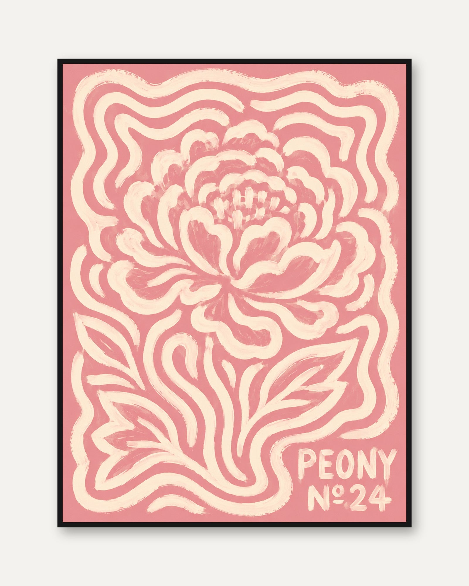 Peony Wall Art – Vintage Botanical Print - framed