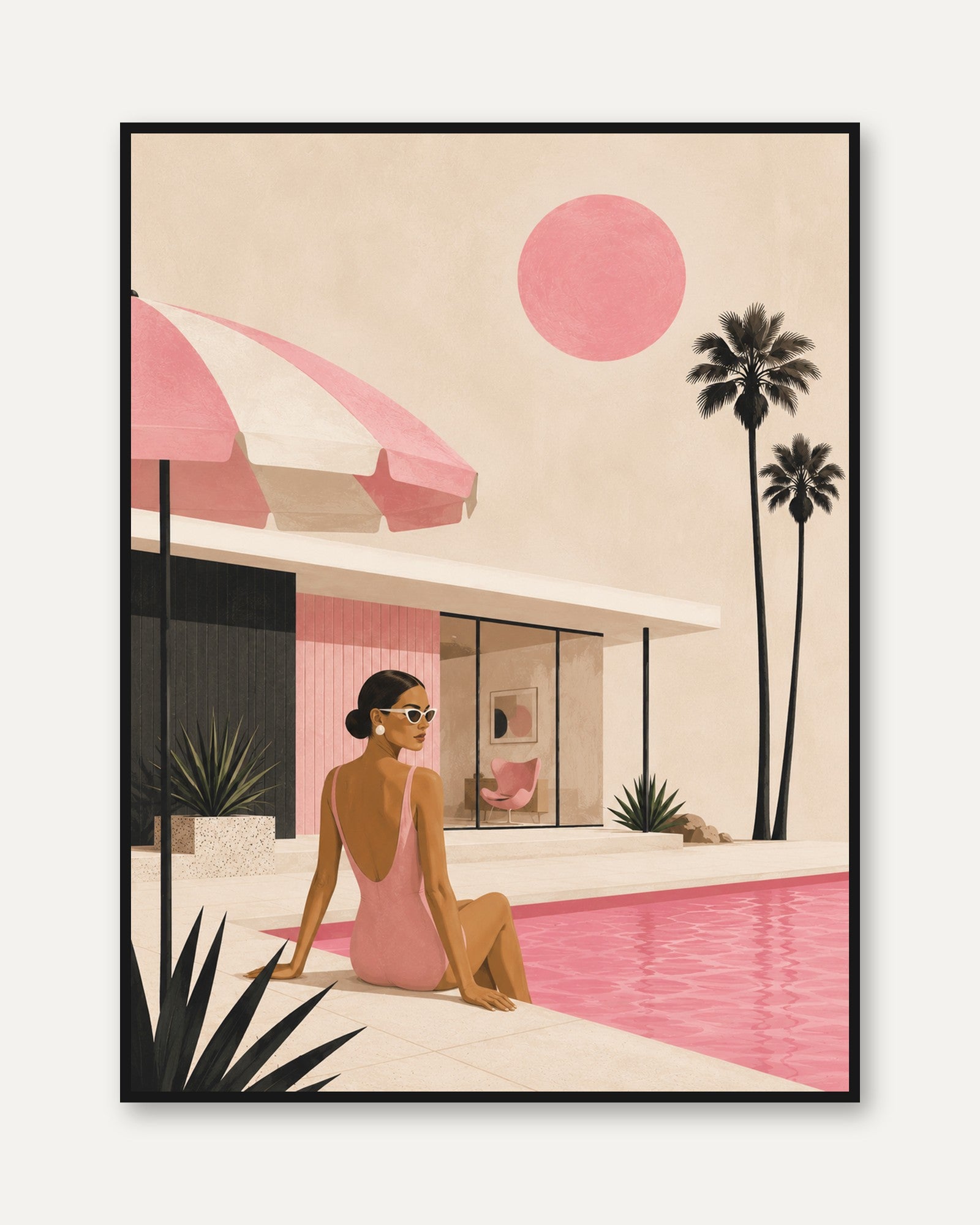 Palm Springs Wall Art – Mid Century Modern Print - framed