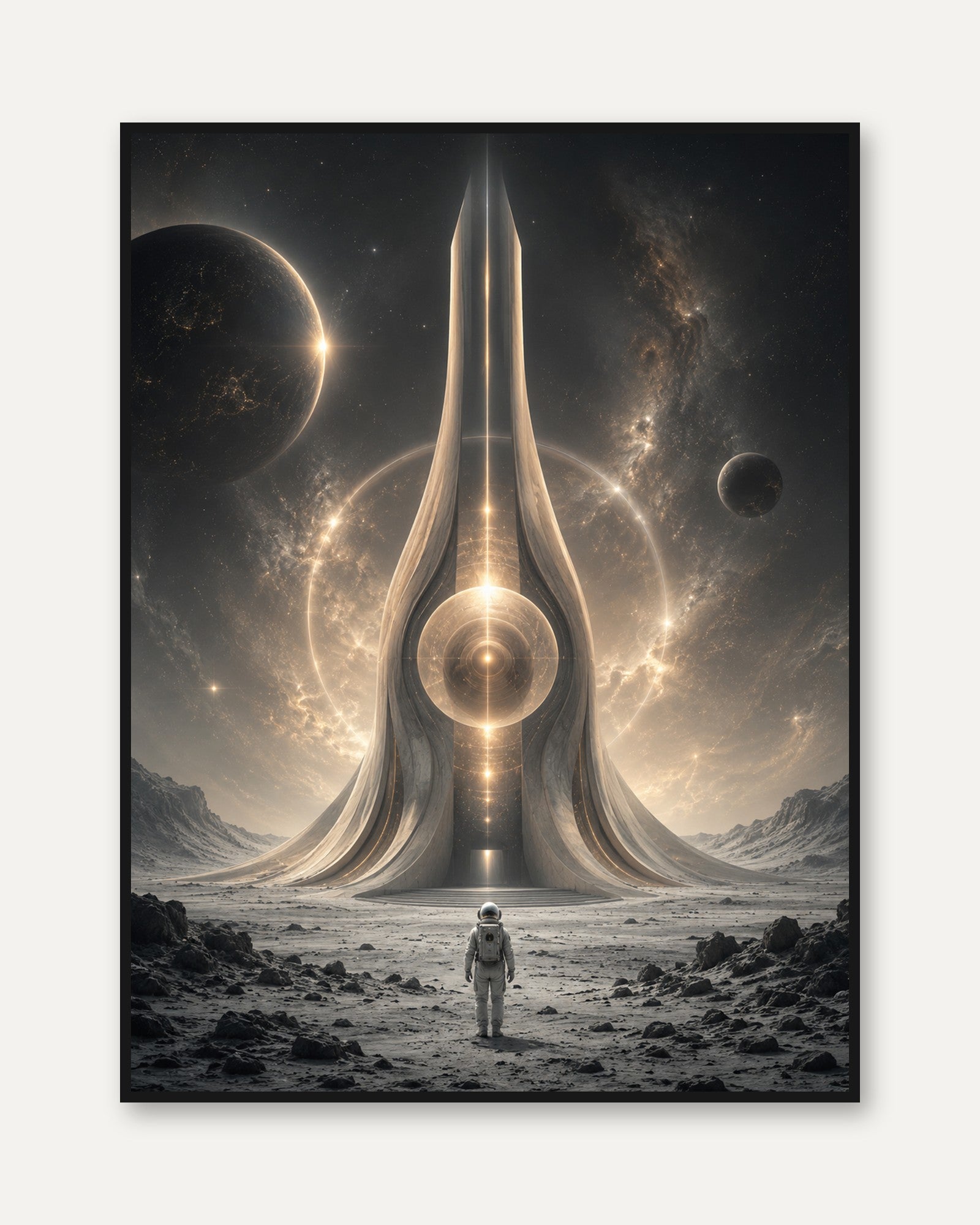 Space Explorer Wall Art – Sci Fi Poster - framed