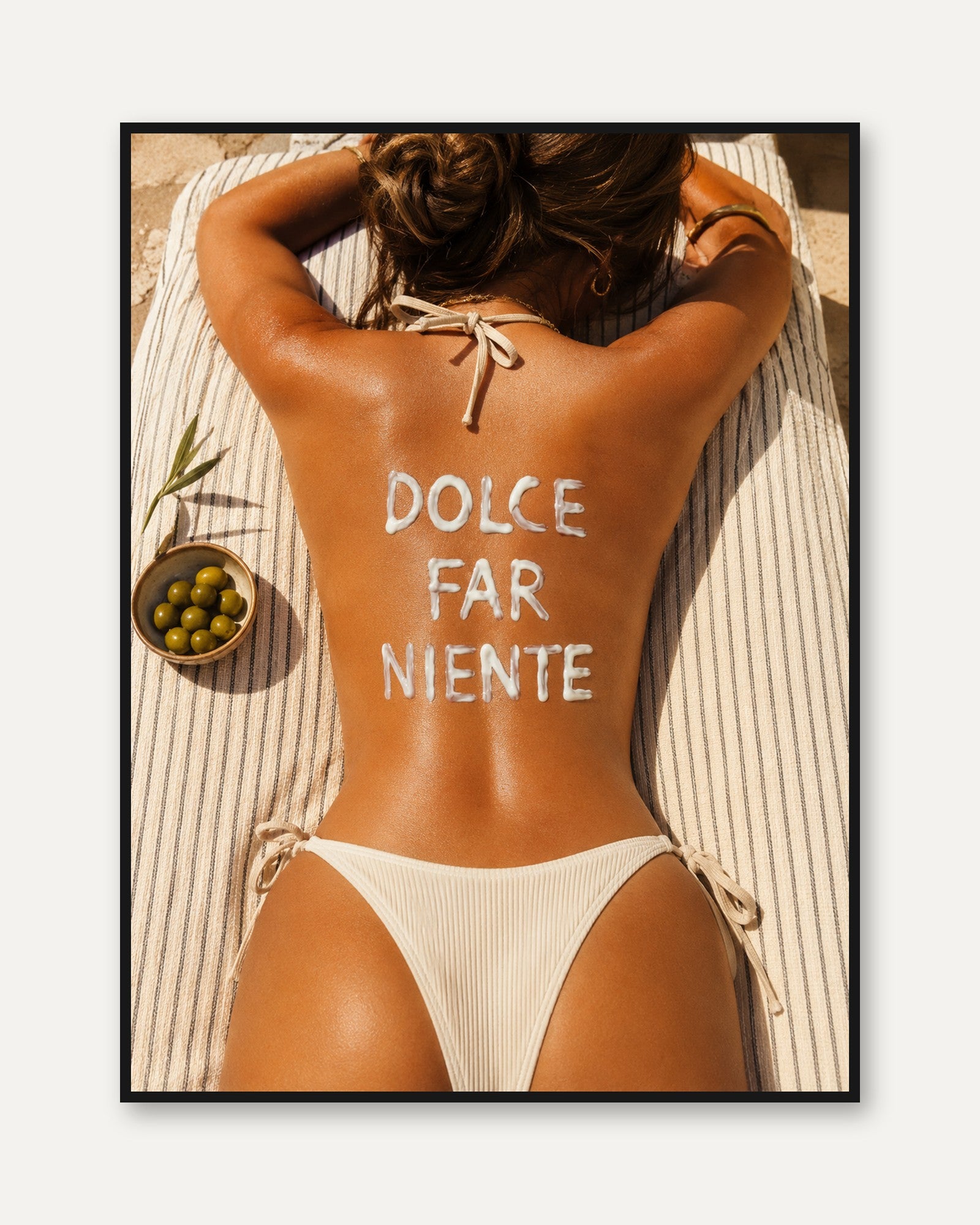 Dolce Far Niente – Beach Sunbathing Wall Art - framed