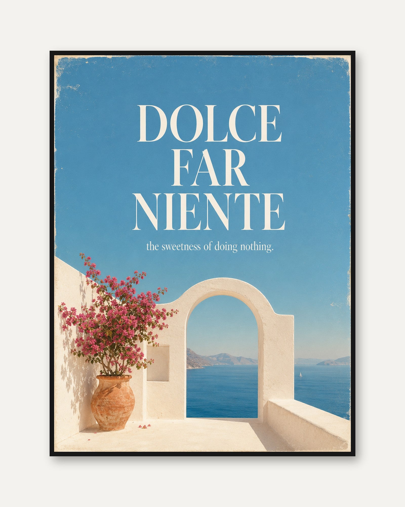 Italian Quote Wall Art – Dolce Far Niente Print - framed