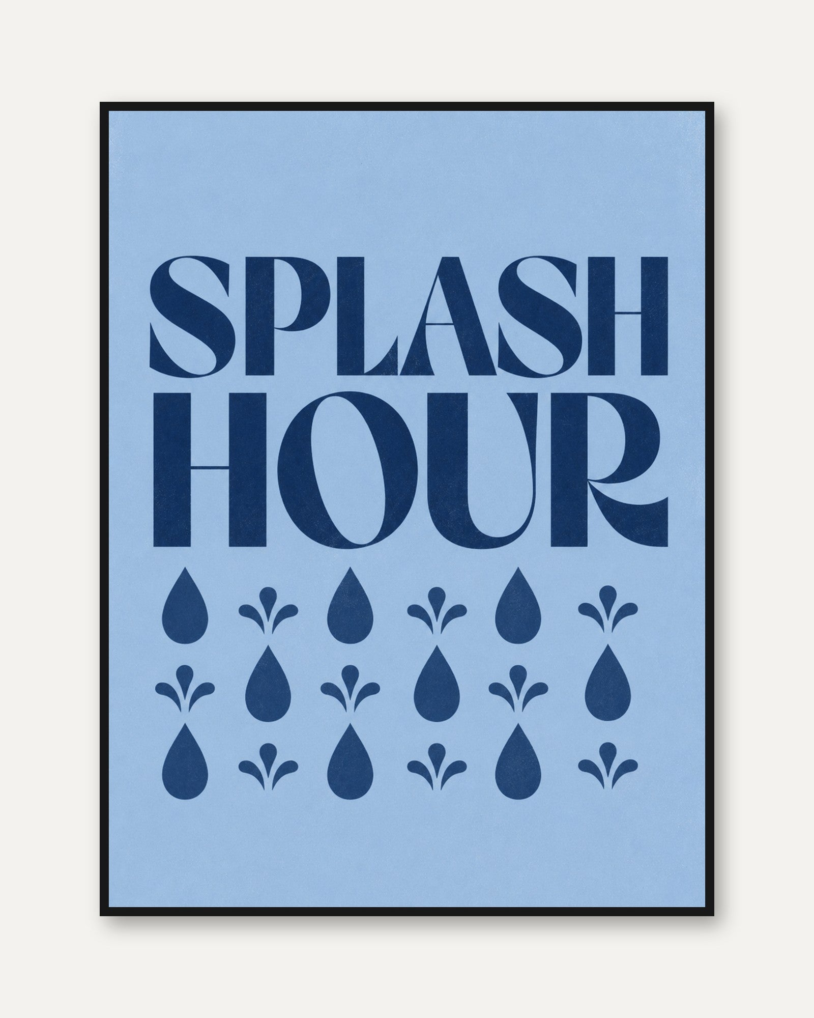 Bathroom Wall Art: Splash Hour Typography - framed