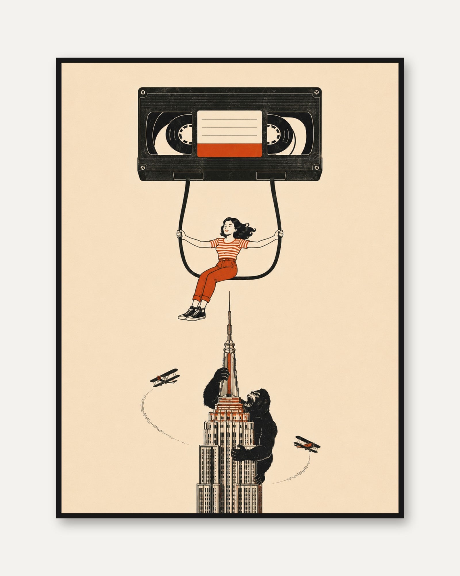 Retro Music Art Print - framed