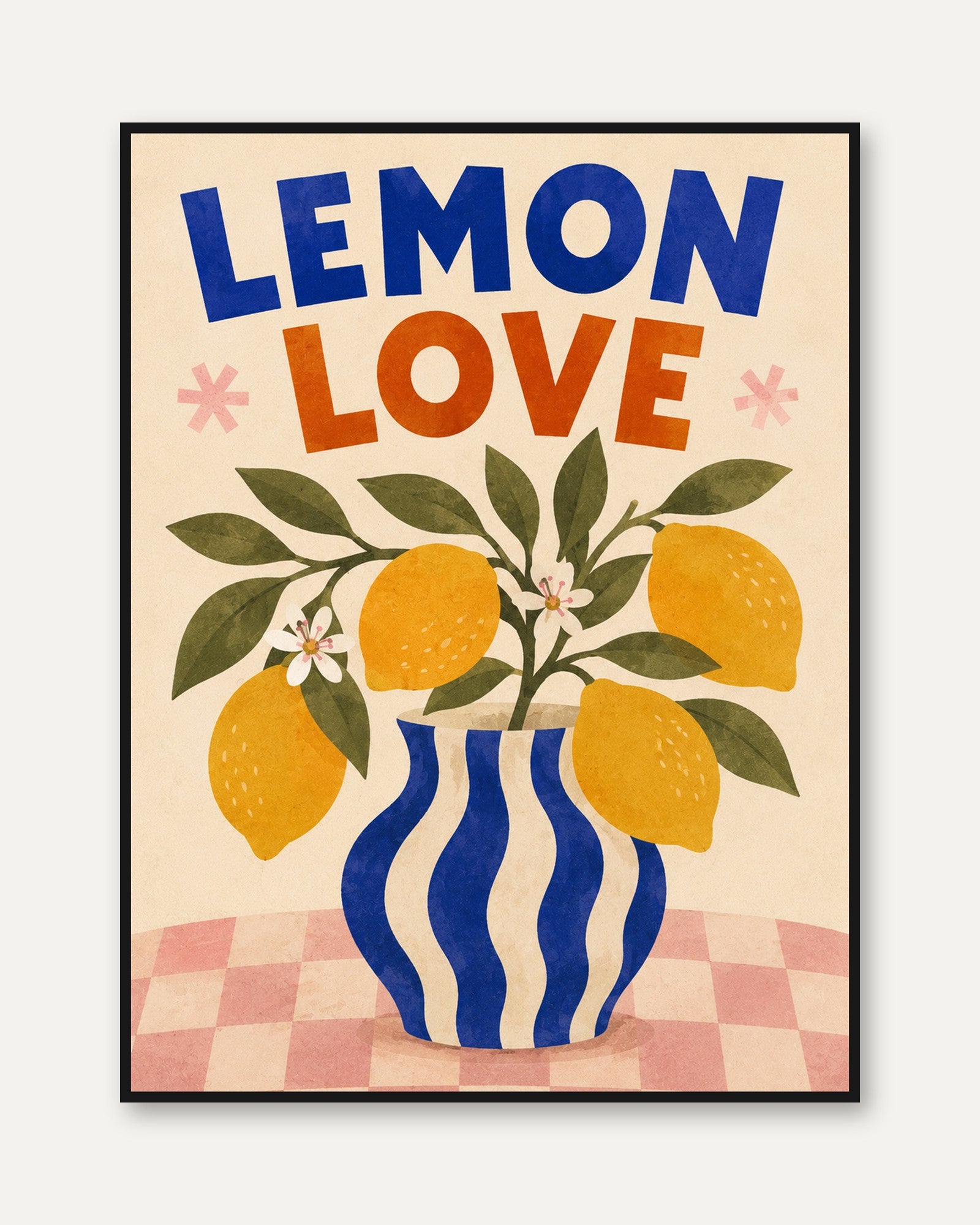 Lemon Kitchen Wall Art – Citrus Print - framed