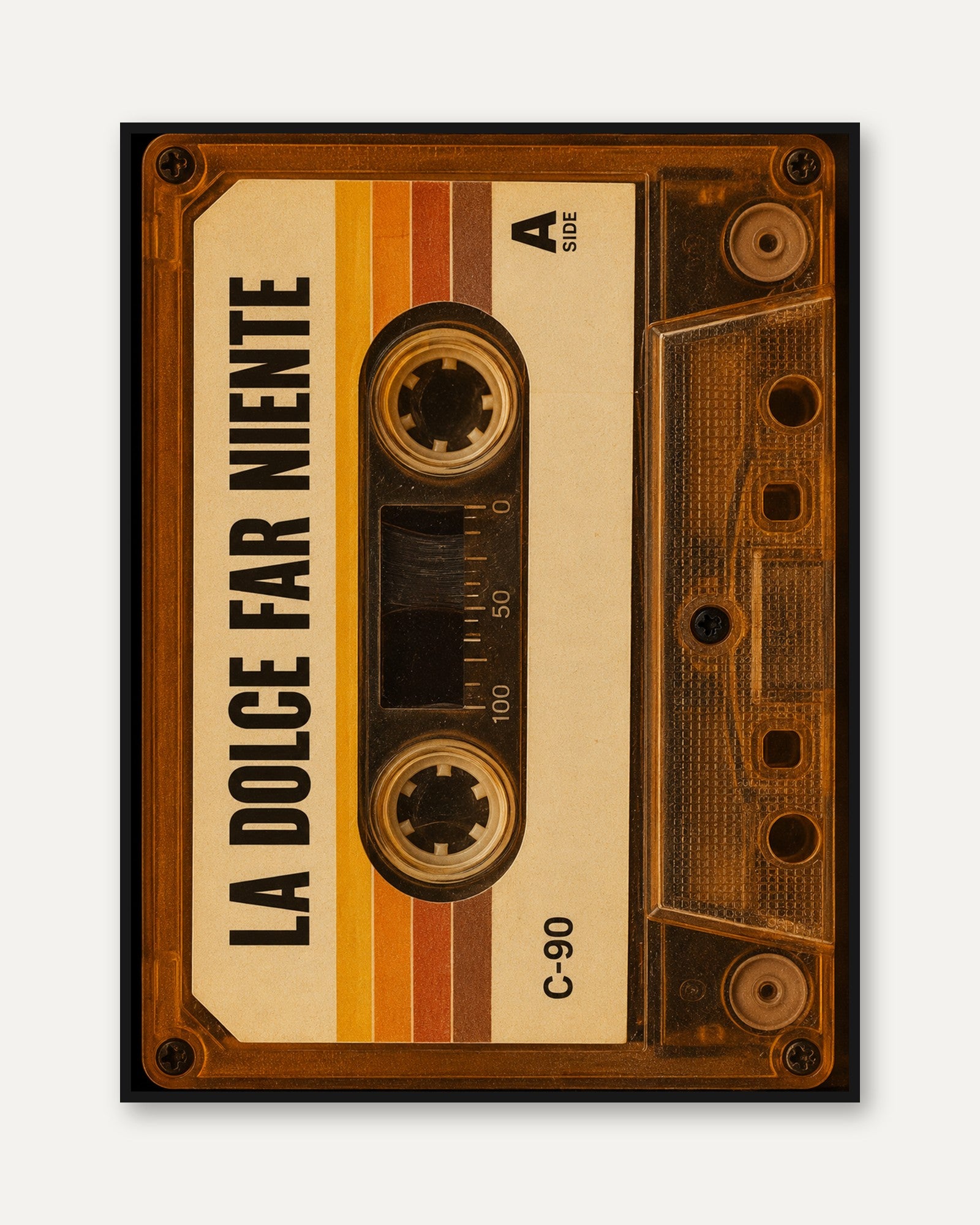 Retro Cassette Tape Print - framed