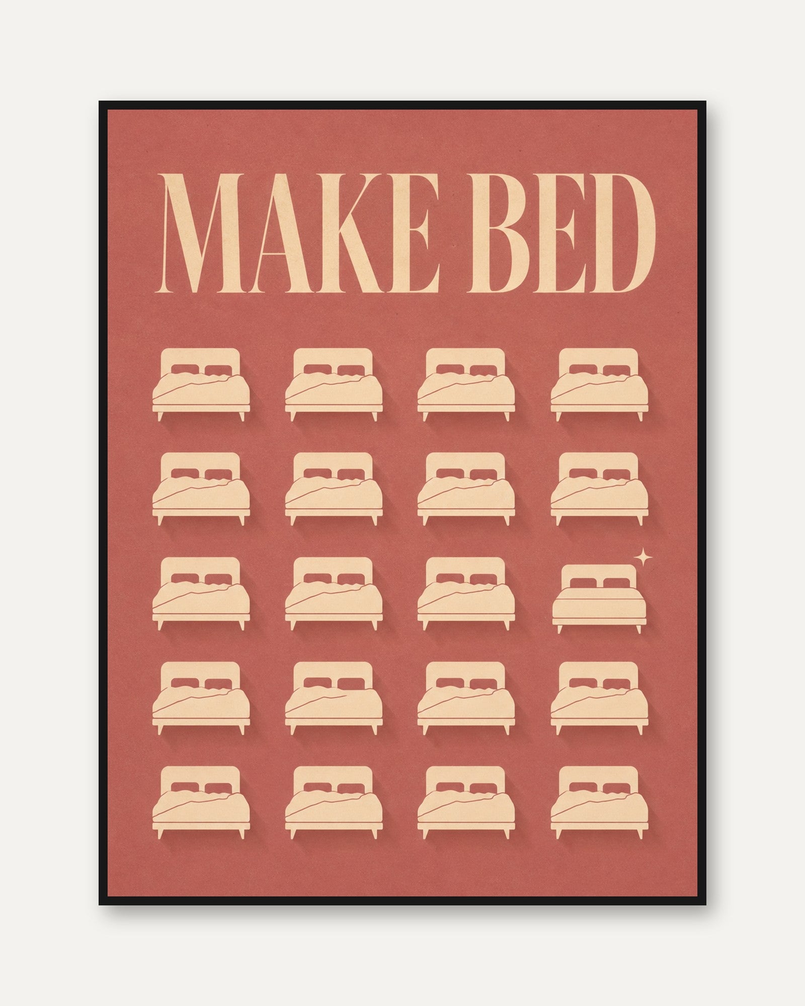 Make Bed Habit Tracker Print - framed