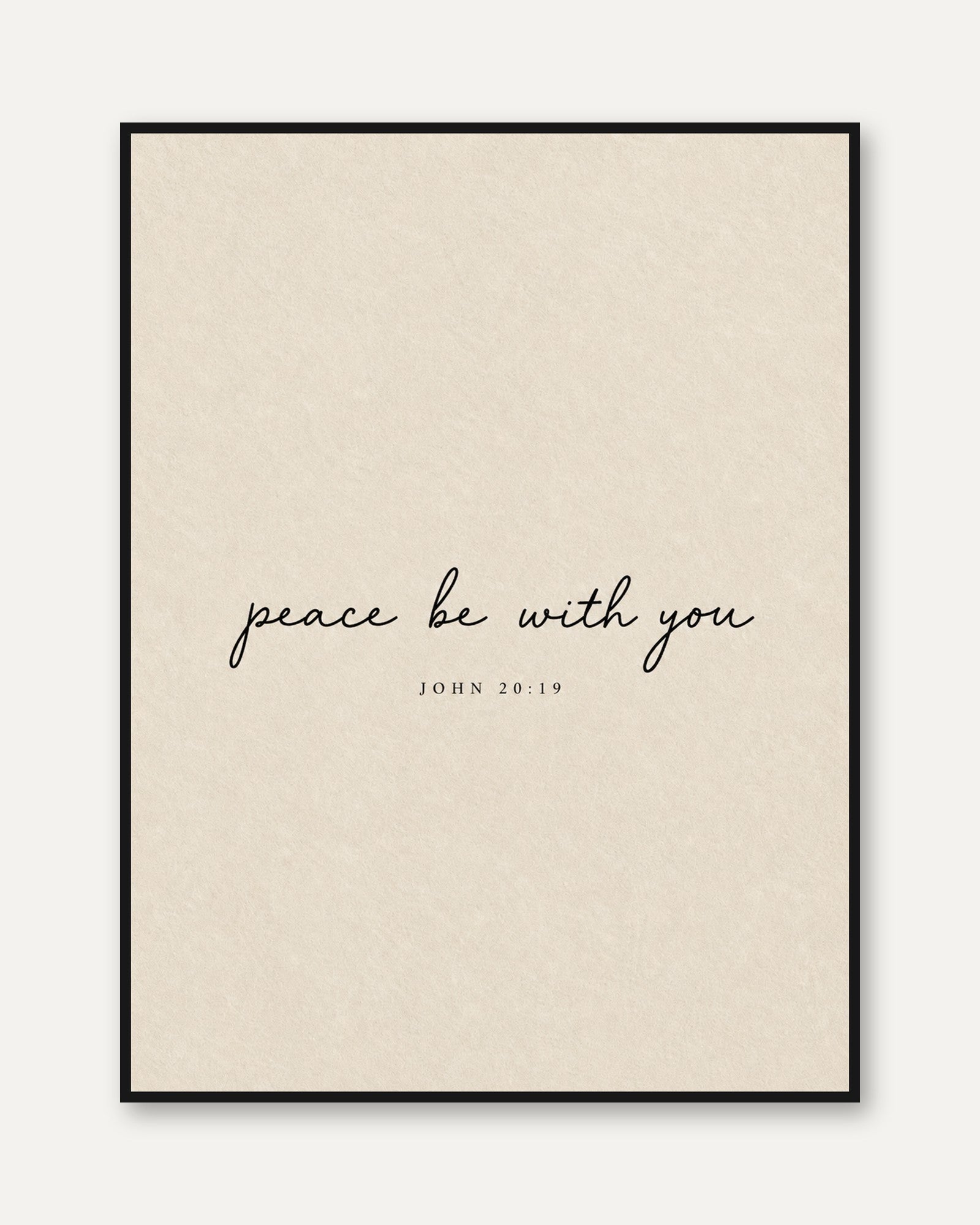 Peace Be With You Scripture Wall Art: Minimalist Biblical Quote - framed