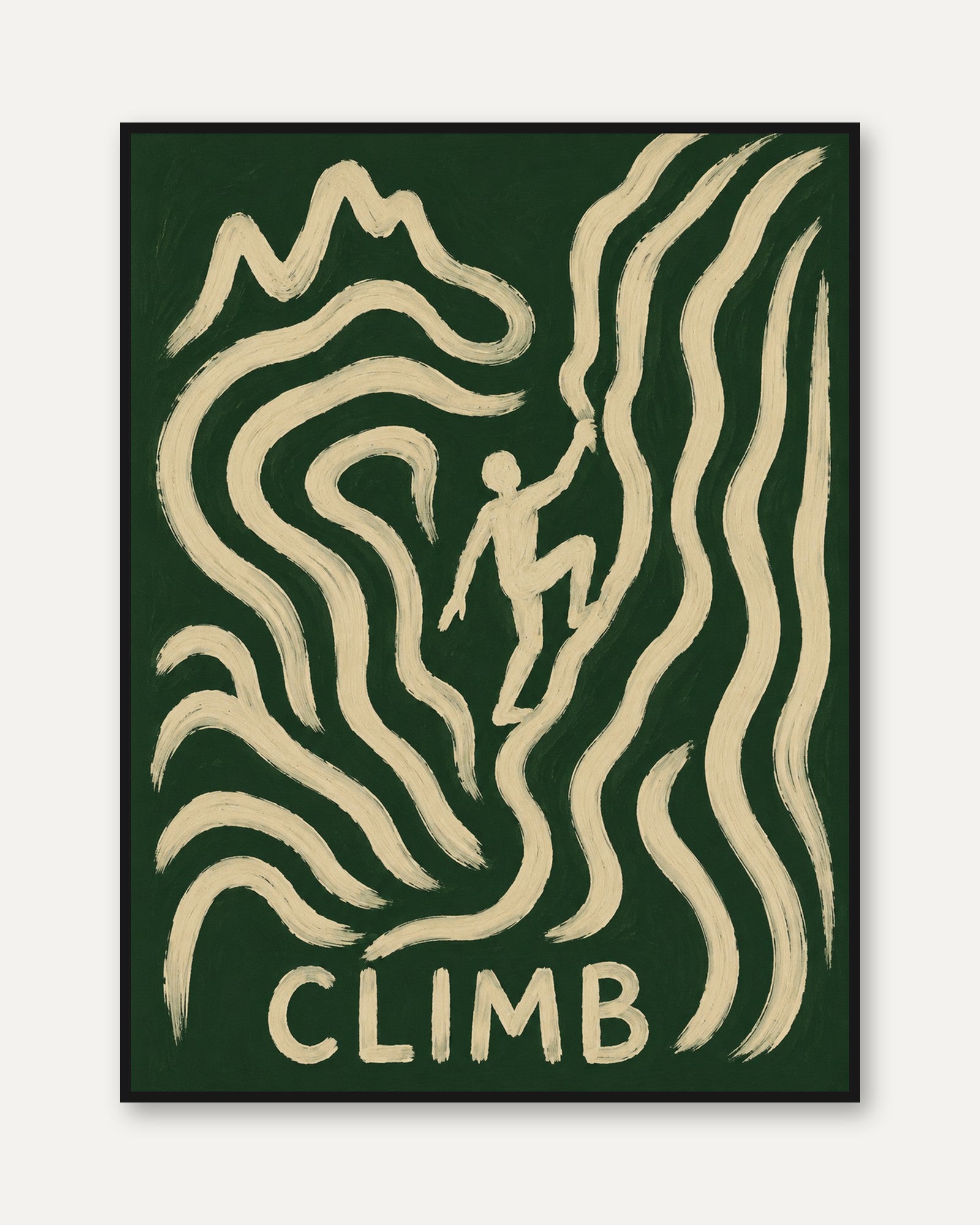 Motivational Quote Print – Climb Wall Art - framed