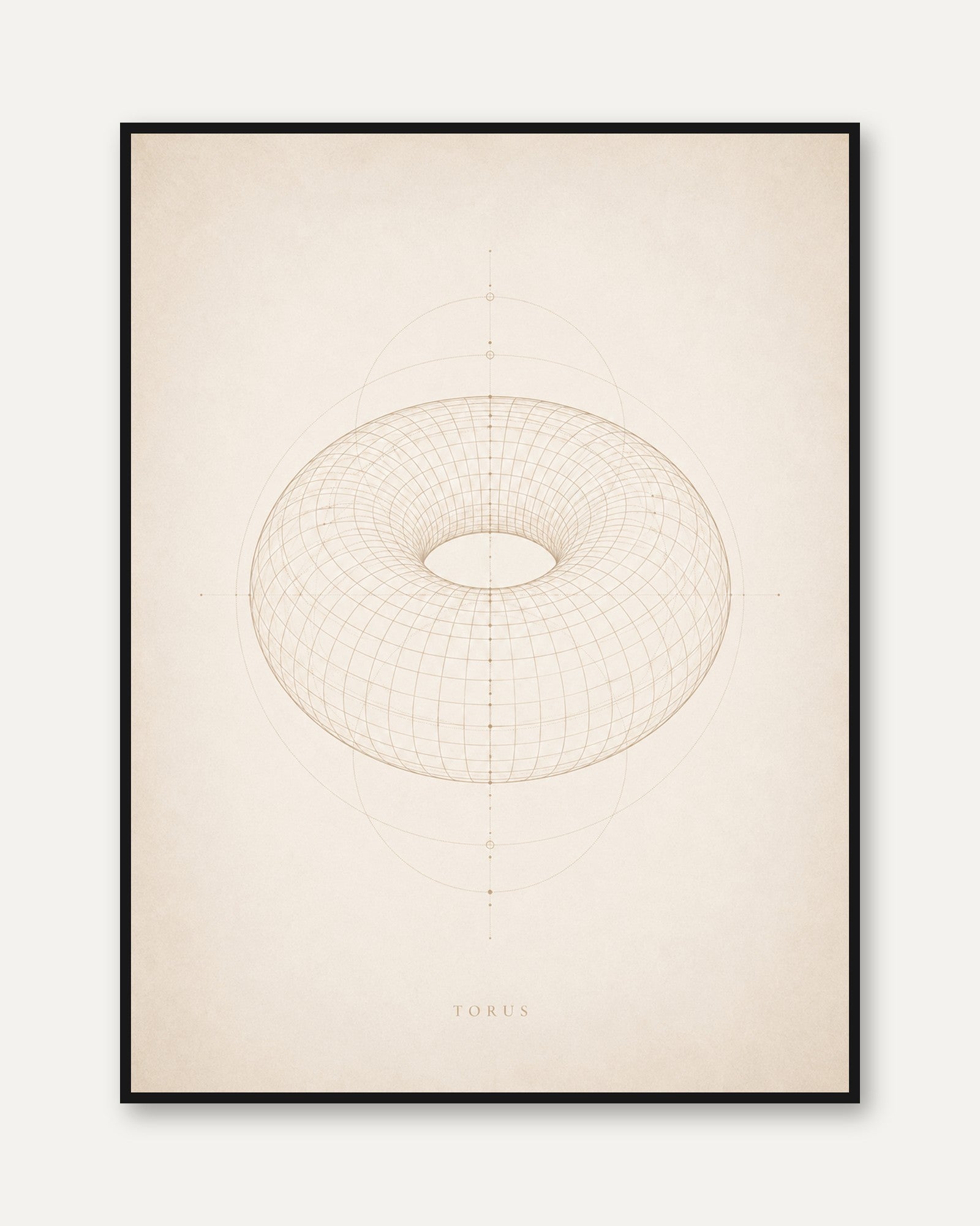 Torus Wireframe Art Print - framed