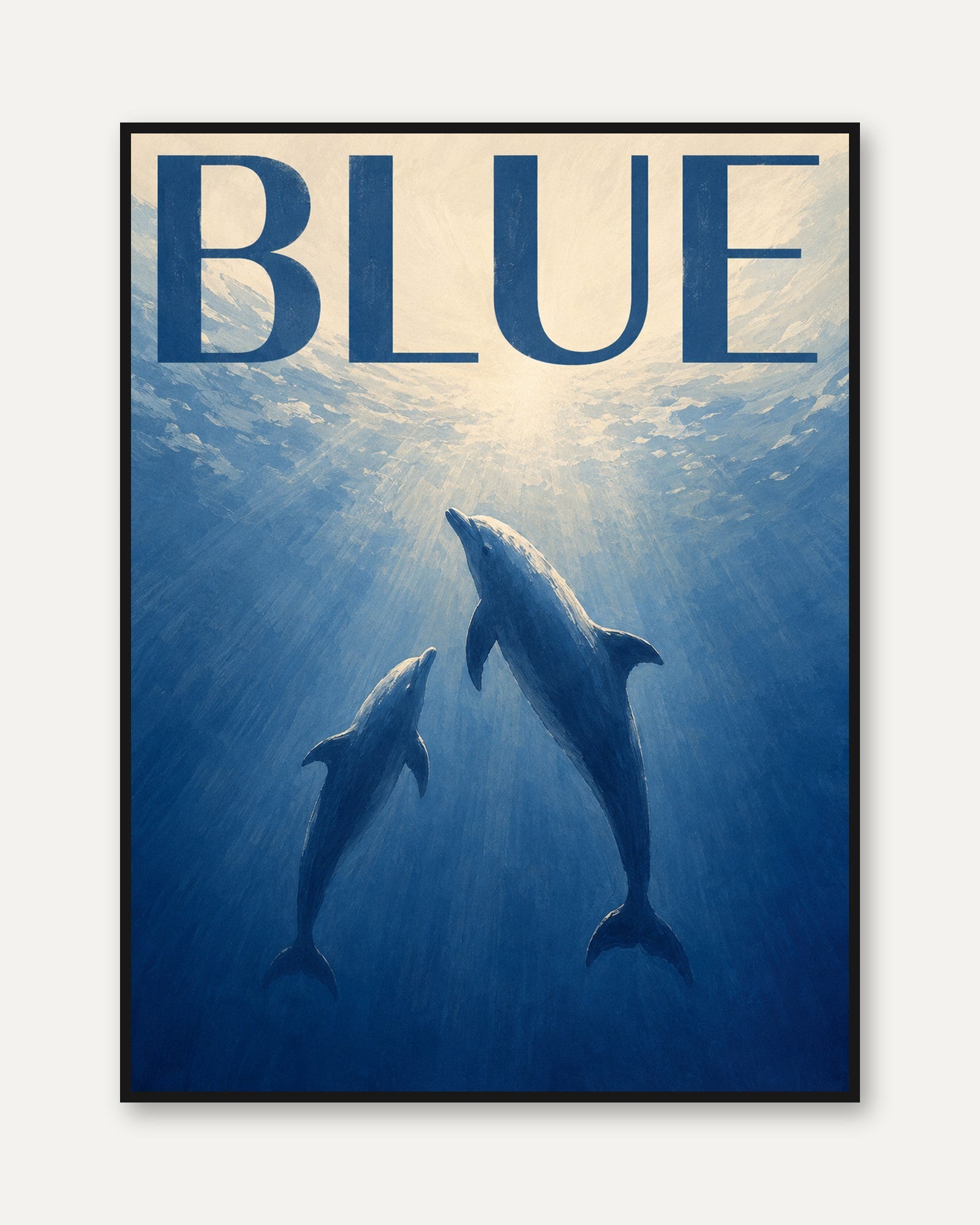 Ocean Wall Art – Dolphin Print - framed