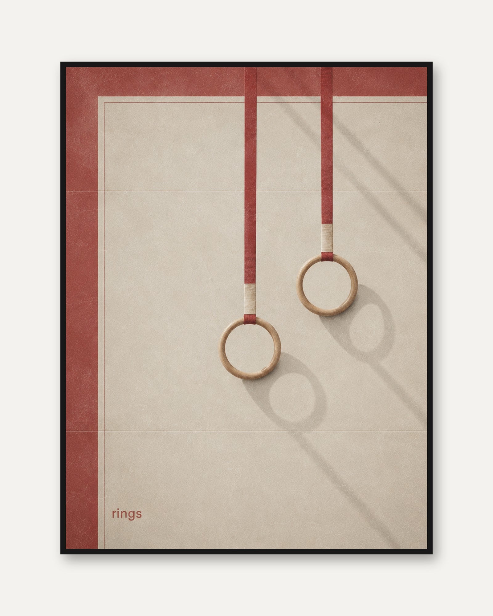 Gymnastics Rings Poster – Minimalist Sports Print - framed