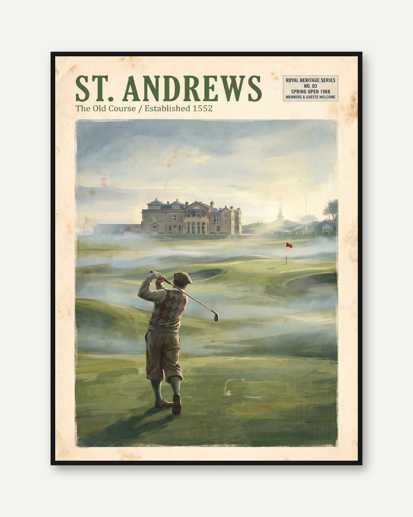 St Andrews Old Course Golf Print - framed