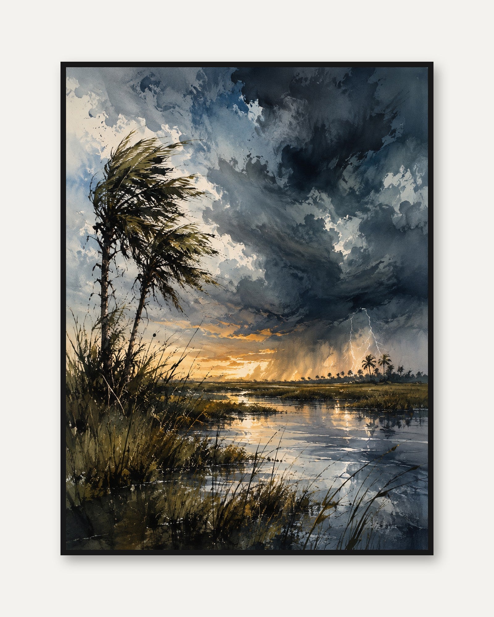 Tropical Storm Wall Art – Dramatic Sky Print - framed